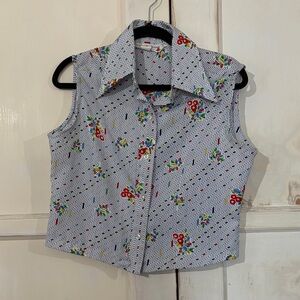 Arrow women’s cropped Multicolor Patterned Sleeveless button up Shirt